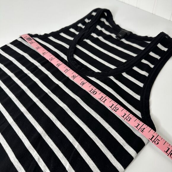 J Crew Striped Maxi Dress Sz XXS Black Gray Racerback Tank Slit Vacation Lounge - Picture 8 of 12